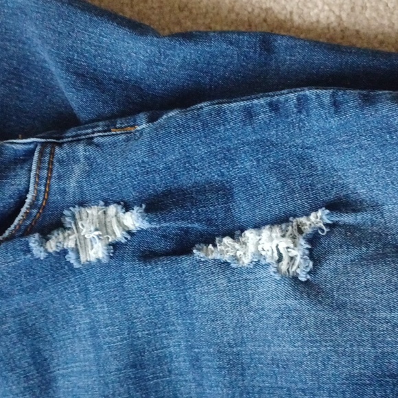 Maternity Overalls XL Blue Jeans Denim Spandex - Picture 6 of 10